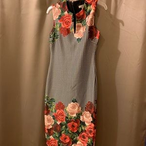 New York & Company Rose& Houndstooth Dress